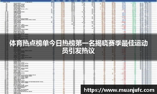 体育热点榜单今日热榜第一名揭晓赛季最佳运动员引发热议